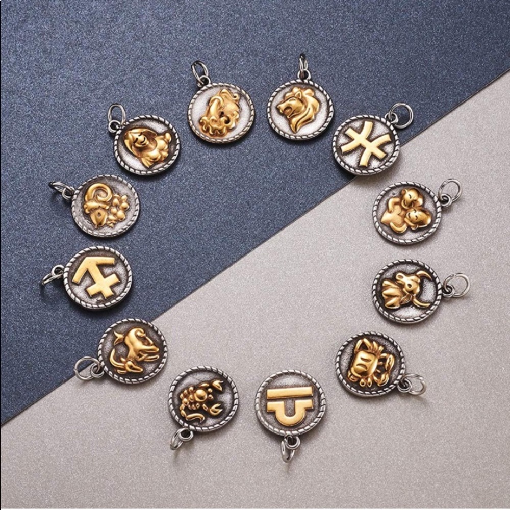 ♎️ LIBRA zodiac sign silver & gold stainless steel wrap around necklace - Picture 9 of 12